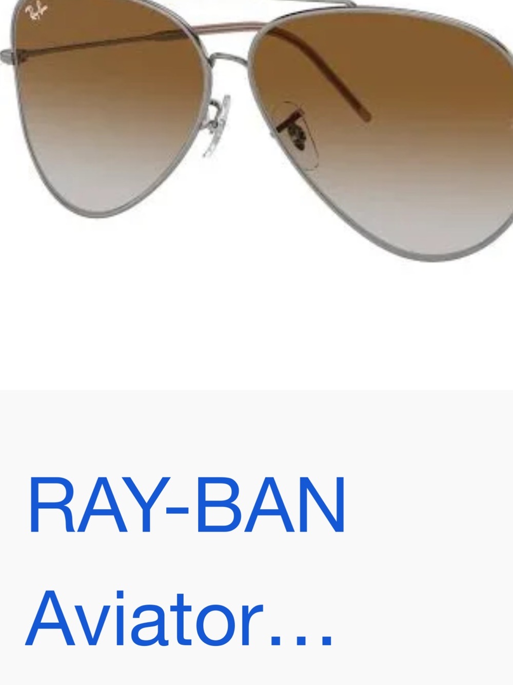 Ray-Ban Aviator Sunglasses Brown Gradient Lenses Silver Frame